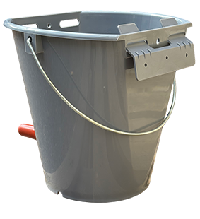Ведро-поилка для телят 8 л, серое