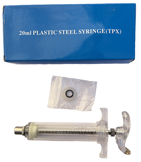 Шприц нейлоновый с упором для пальцев, 20 мл